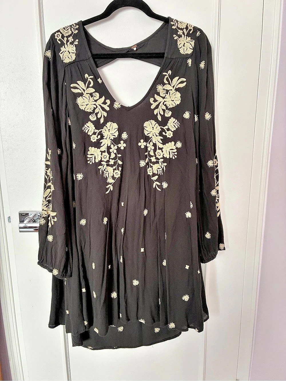 Free People Sweet Tennessee Mini Dress Floral Black & Cream